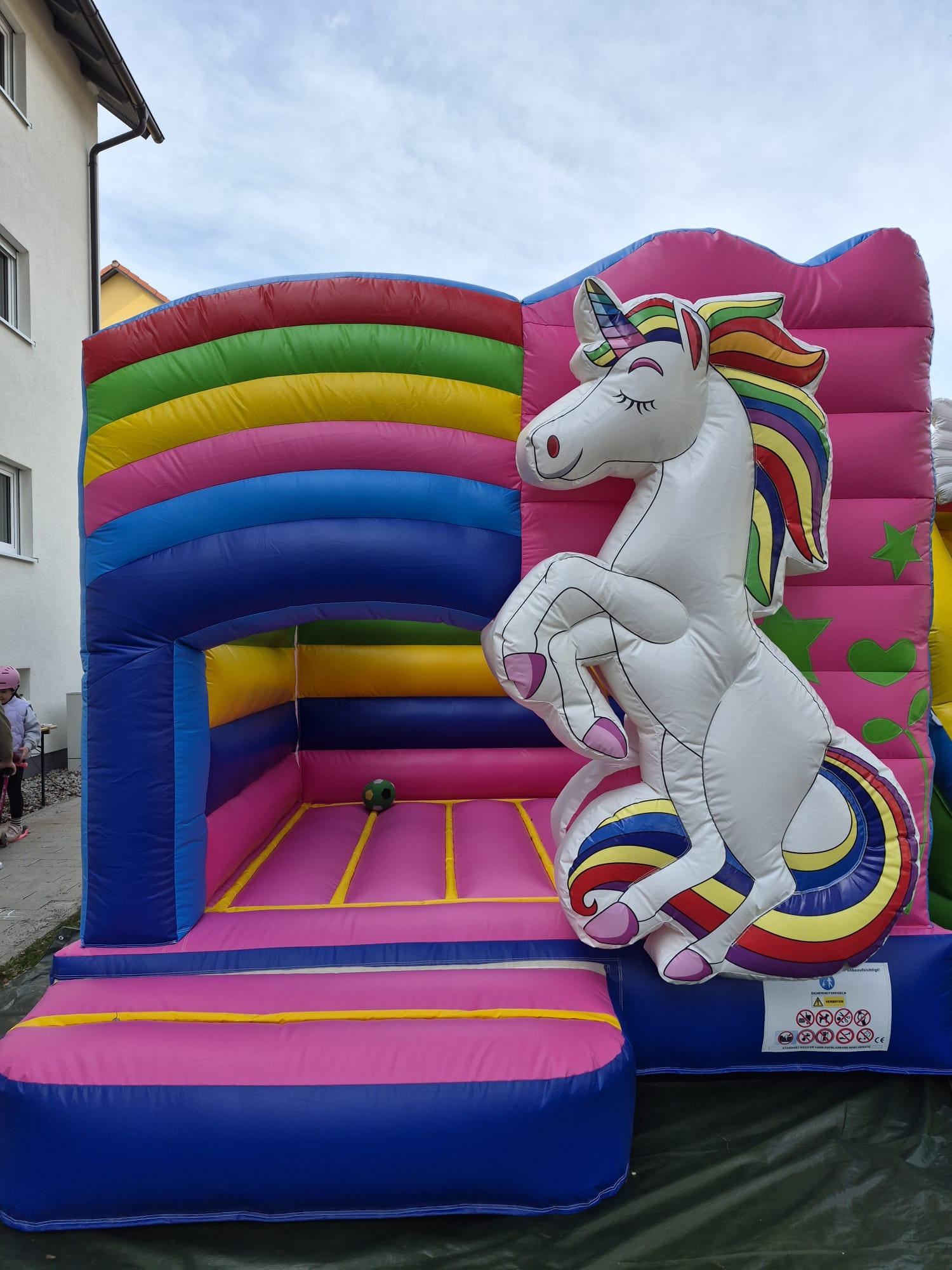 Einhorn Hüpfburg 3x3m
